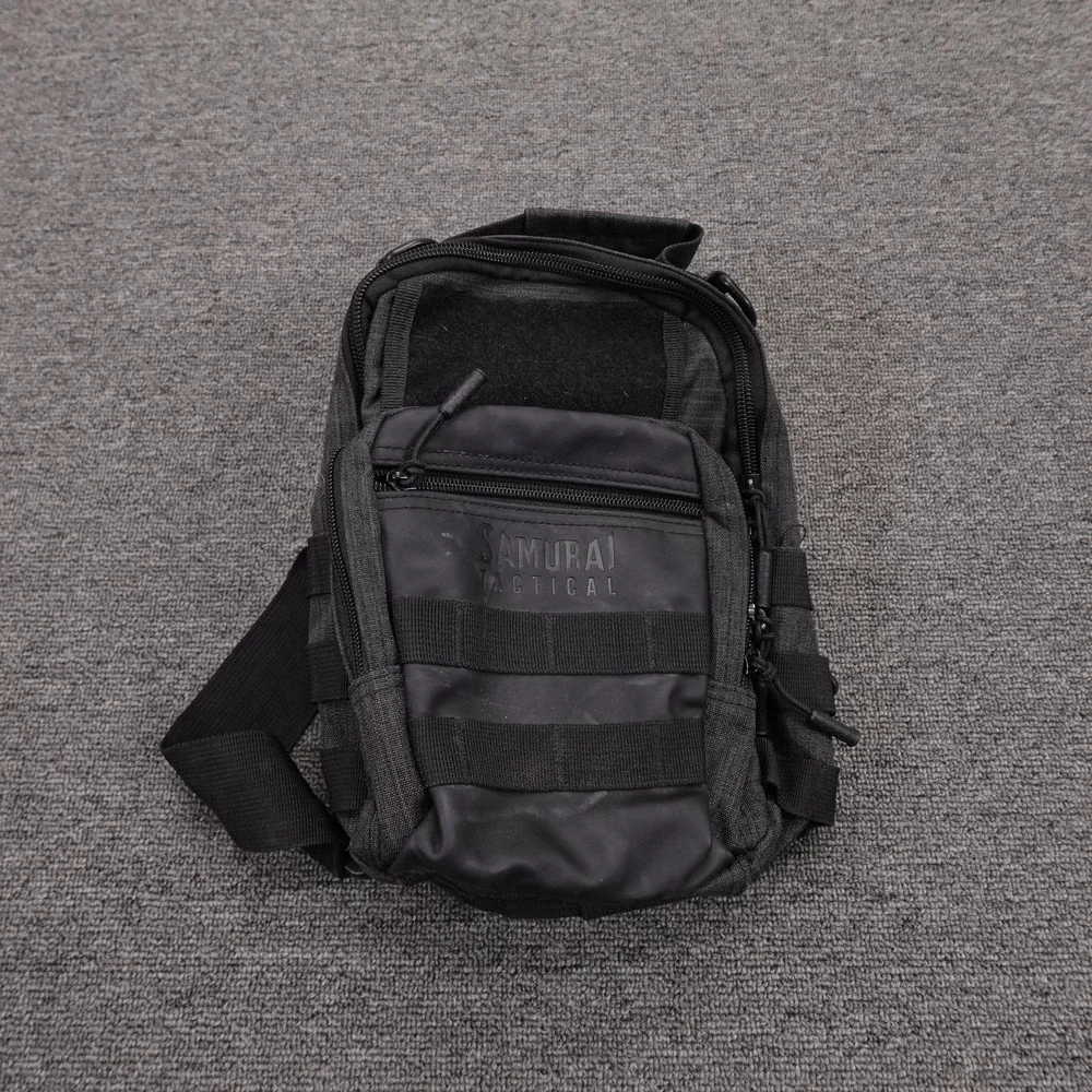 Samurai Tactical Gear Bag Black Synthetic One Size MOLLE Hunting Sling Pack